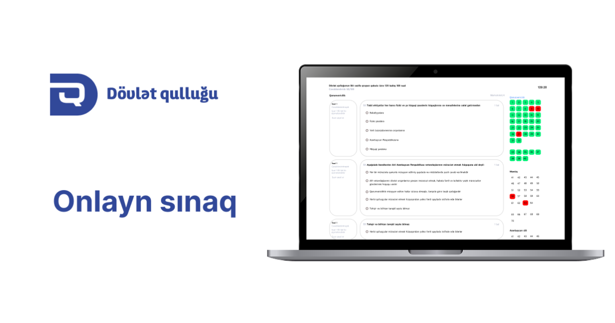 Aprel Ayı Dövlət Qulluğunda Fəaliyyətin Davam Etdirilməsi Üzrə Onlayn Sınaq