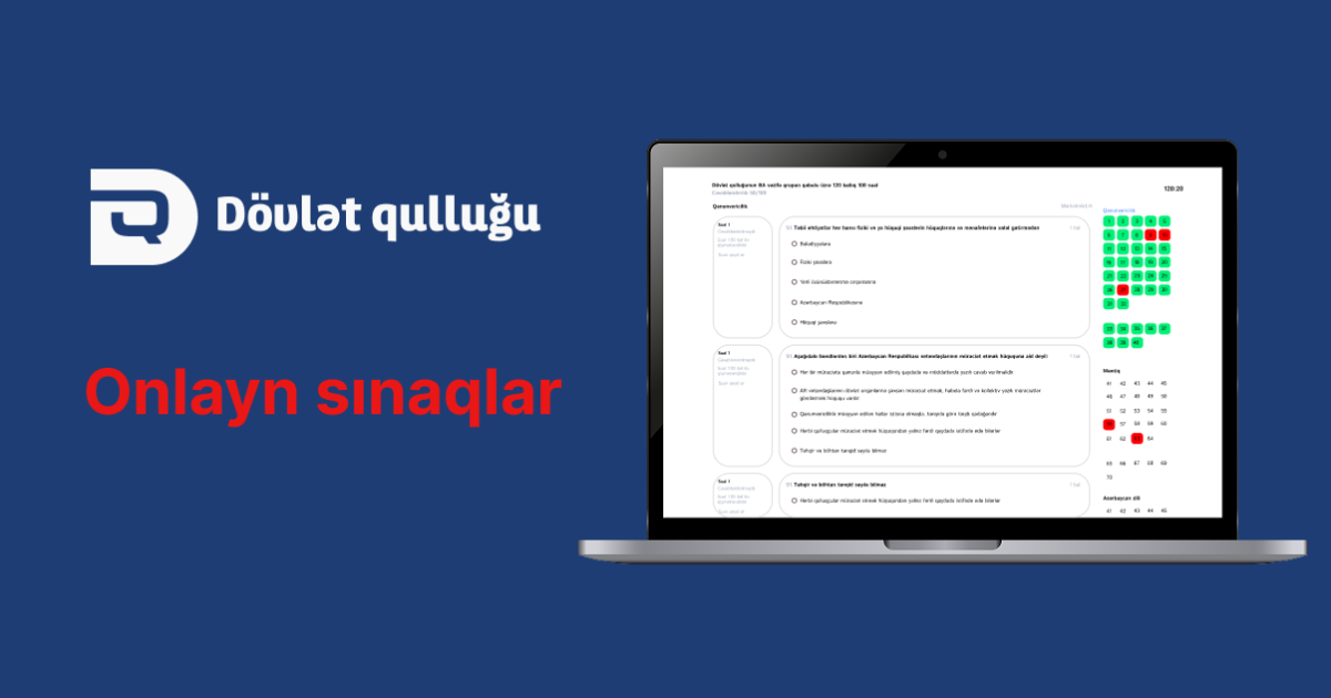 Universal Dövlət Qulluğu Sınaq Platforması Satışda: İstənilən İmtahanı Onlayn Simulyasiya Edin!